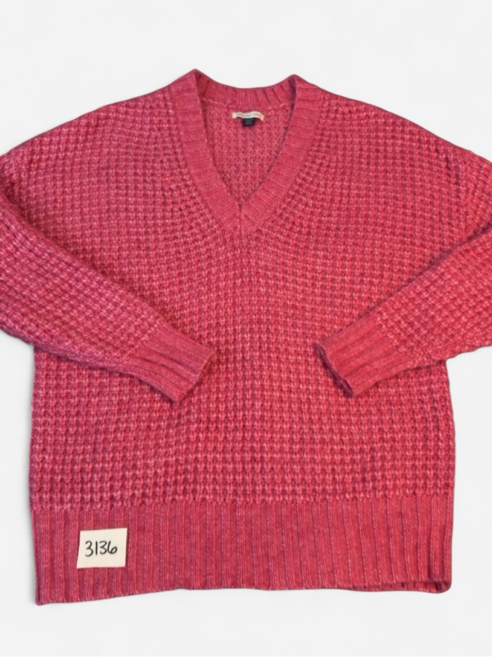 American Eagle Outfitters Women's V-Neck Sweater - Raspberry Pink